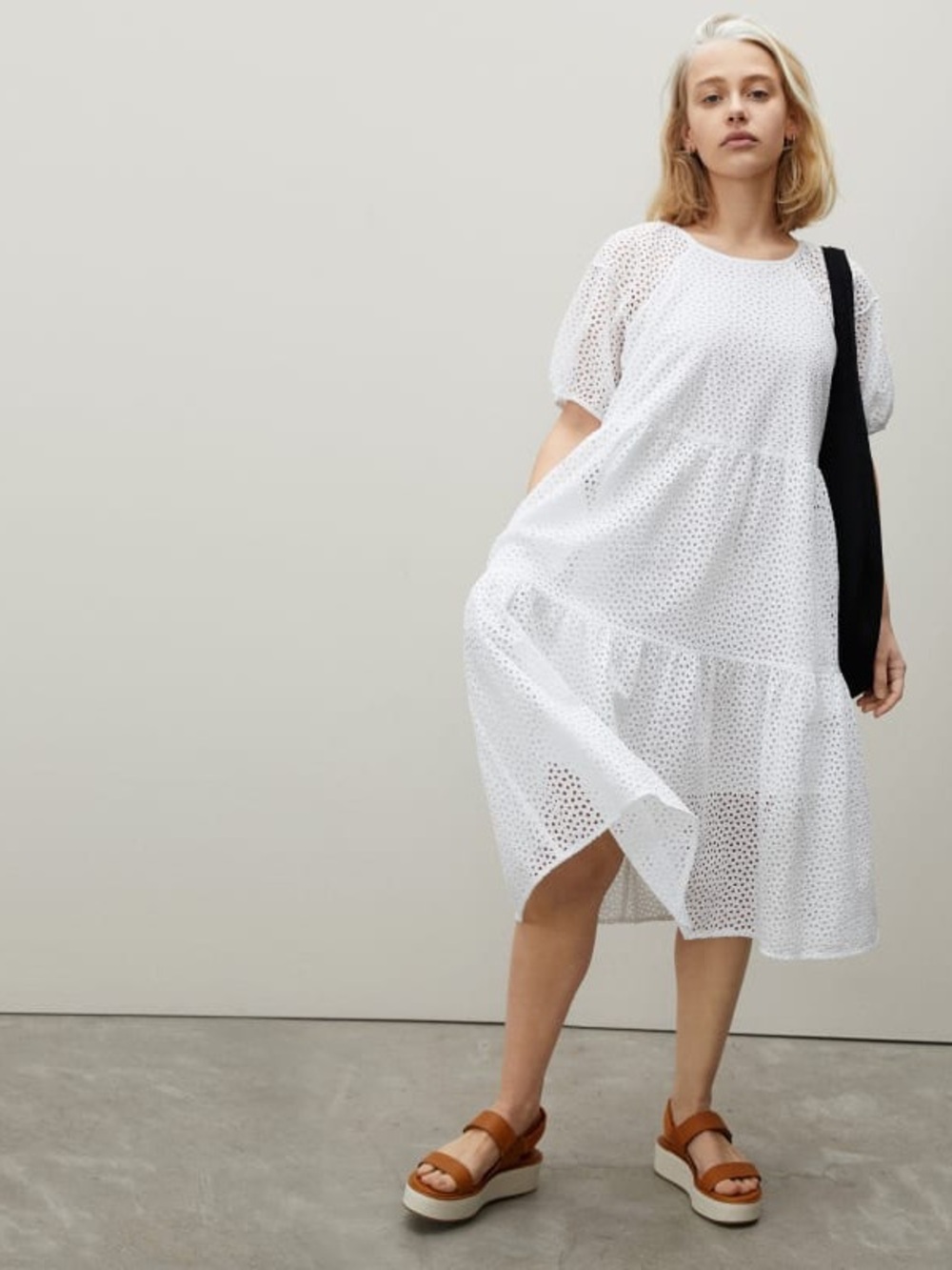 Everlane The Tiered Eyelet Dress